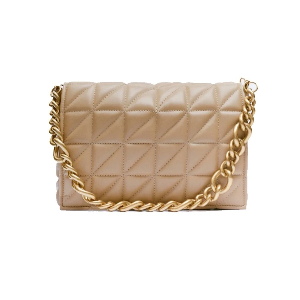 NWOT Zara Tan Chain Shoulder Bag